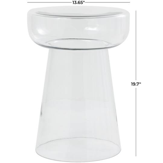 20" Glass Modern Side End Accent Table